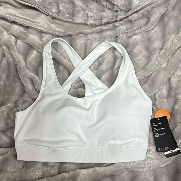 ID Ideology Performance Plus Size Impact Sports Bra White Size 1X - Picture 2 of 3